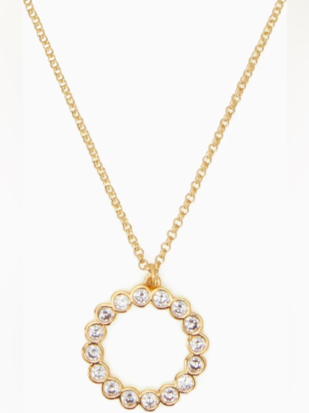 Kate Spade Full Circle Mini Crystal Gold Pendant Necklace